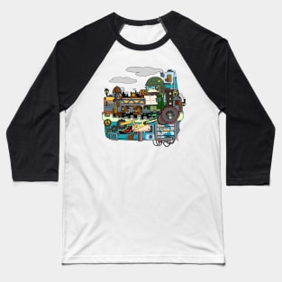 Steam punk boat Baseball T-Shirt